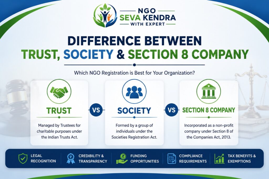 Difference Between Trust, Society & Section 8 Company
